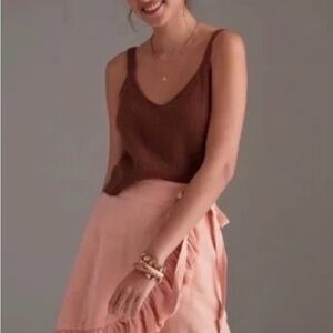 Anthropologie Peach Knit Tank Top